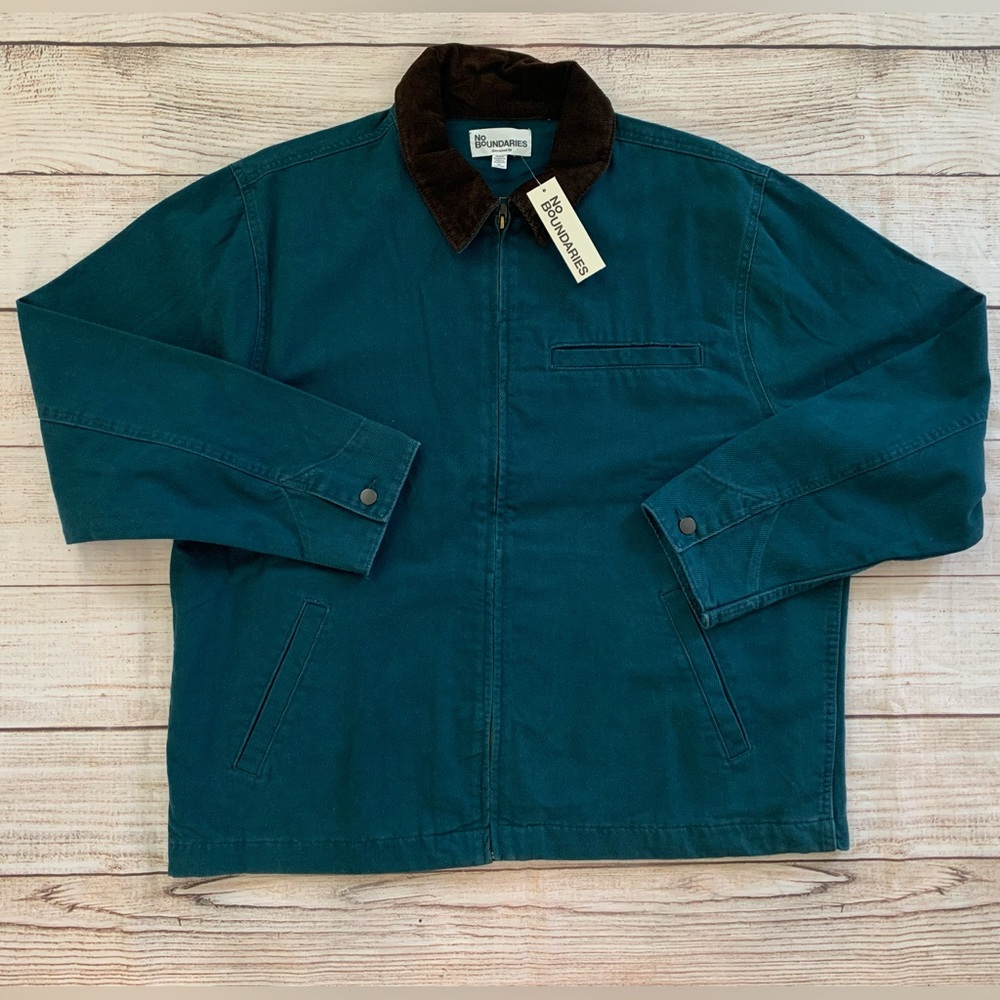 Teal Cotton Shirt XL Detroit style unlined jacket